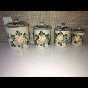 set of 4 louisville stoneware canisters
